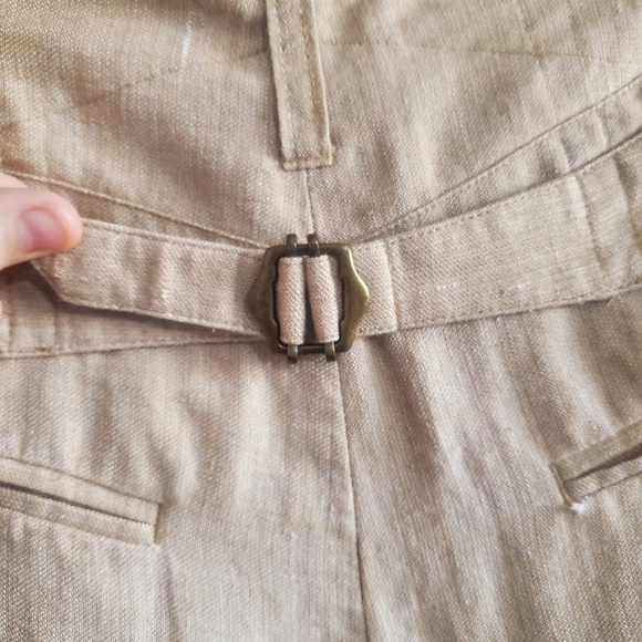 Express Linen Blend Pleated Pants Trousers Buckle Back Size 2 Poet Old Money - Picture 10 of 16